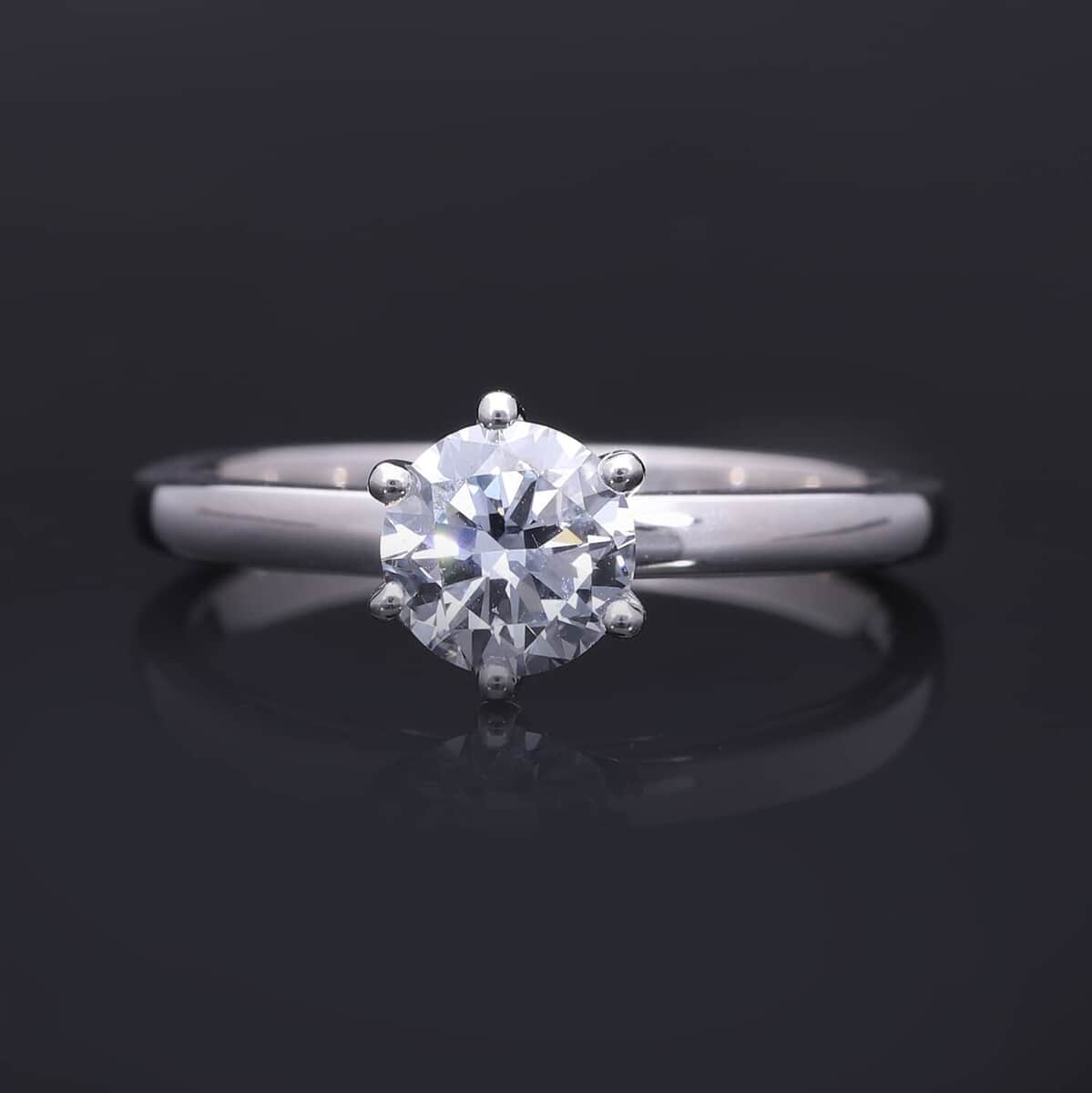 Luxuriant Lab Grown Diamond E-F VS 5.00 ctw Solitaire Ring in 950 Platinum (Size 6.0) 6.80 Grams image number 1