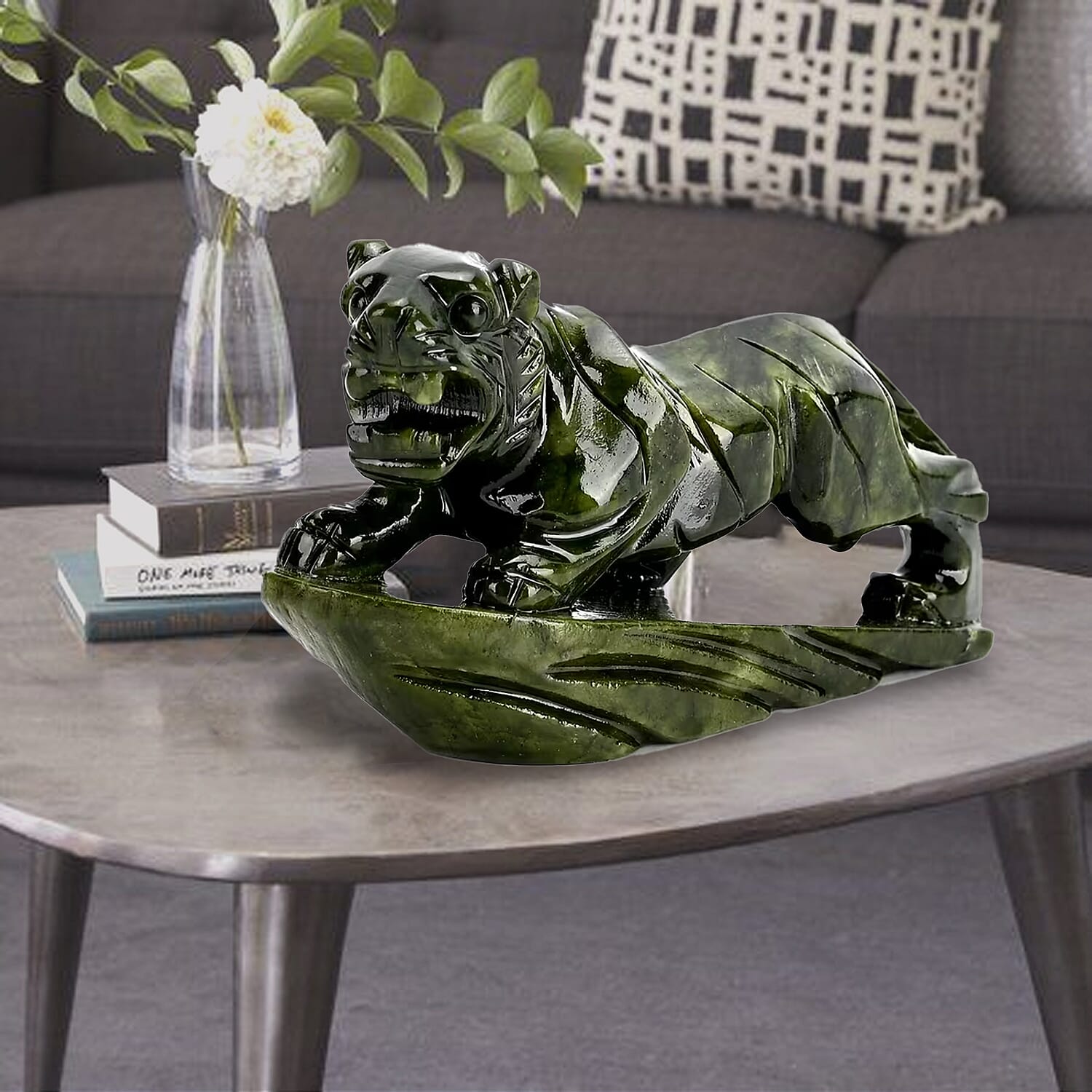 Handcrafted Serpentine Tiger Figurine