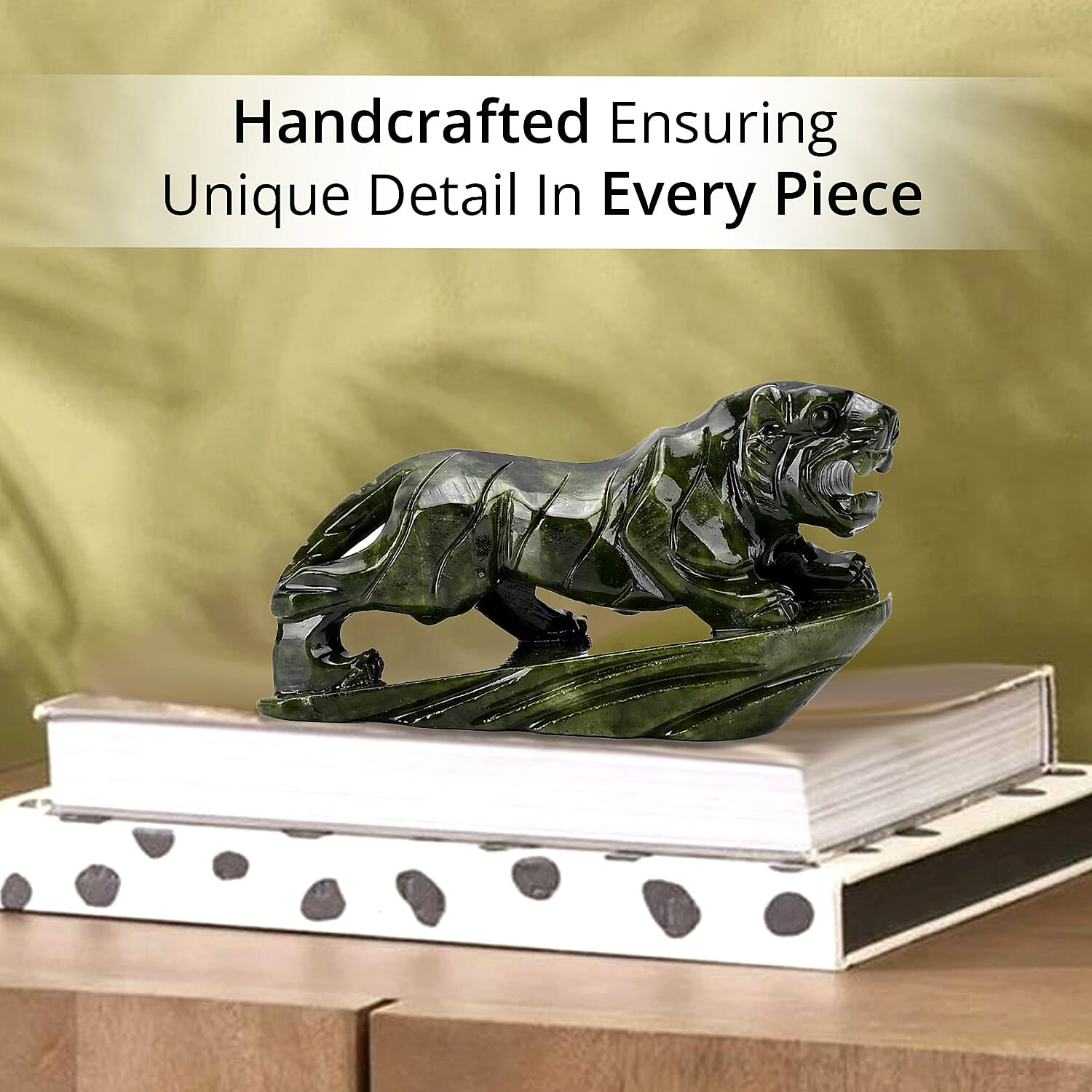 Handcrafted Serpentine Tiger Figurine