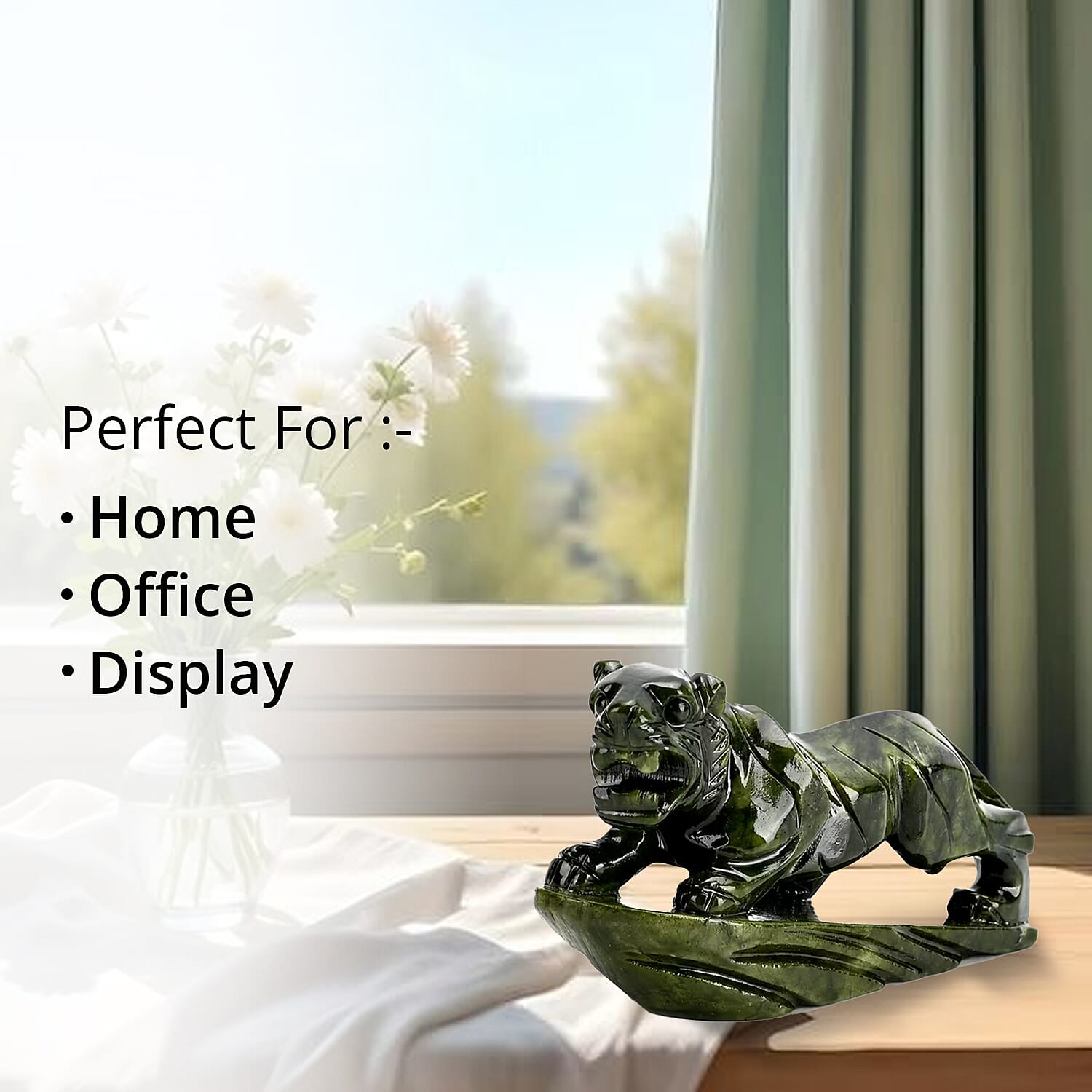 Handcrafted Serpentine Tiger Figurine