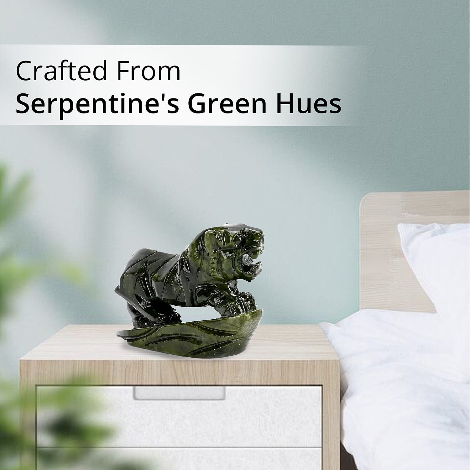 Handcrafted Serpentine Tiger Figurine