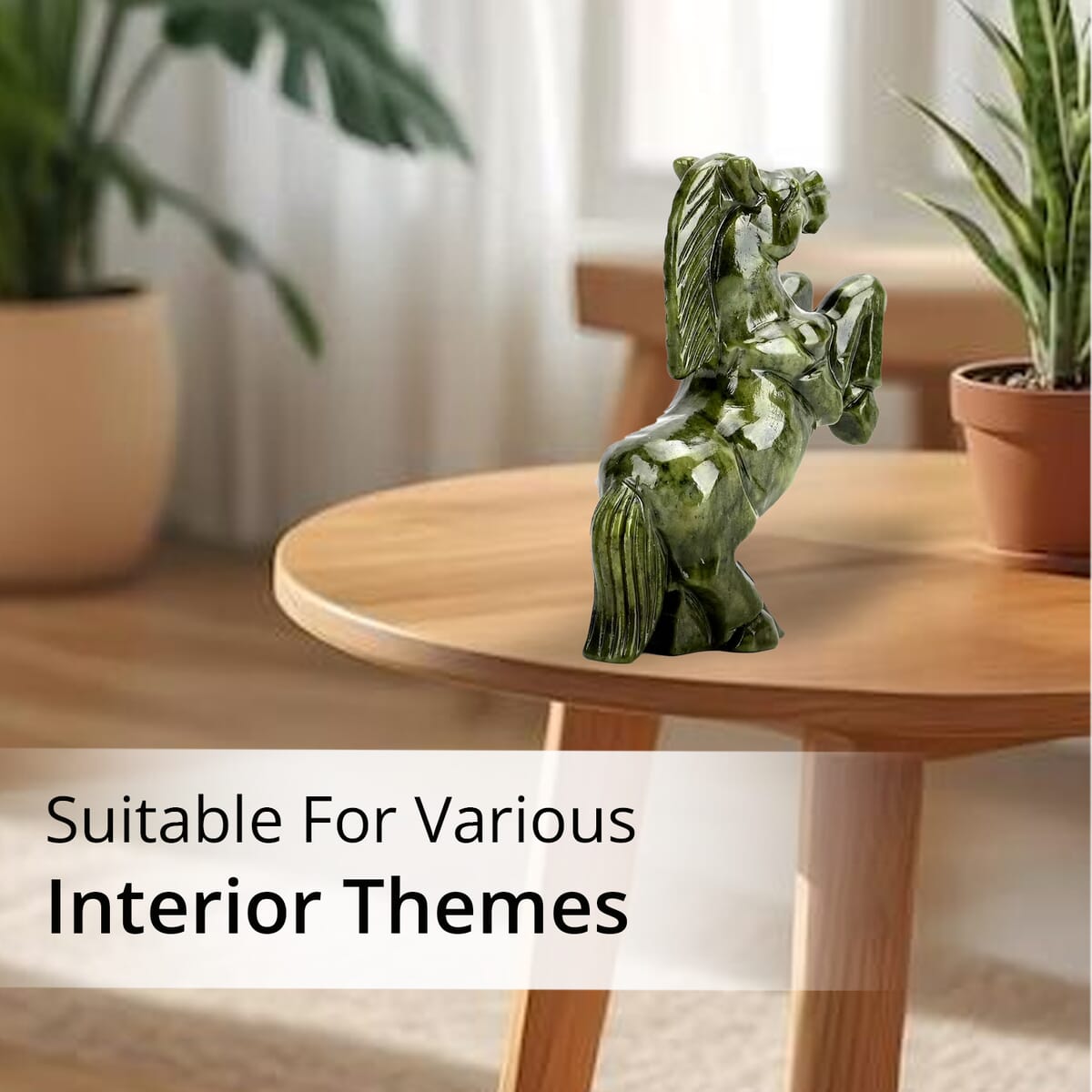 Handcrafted Serpentine Horse Figurine image number 2