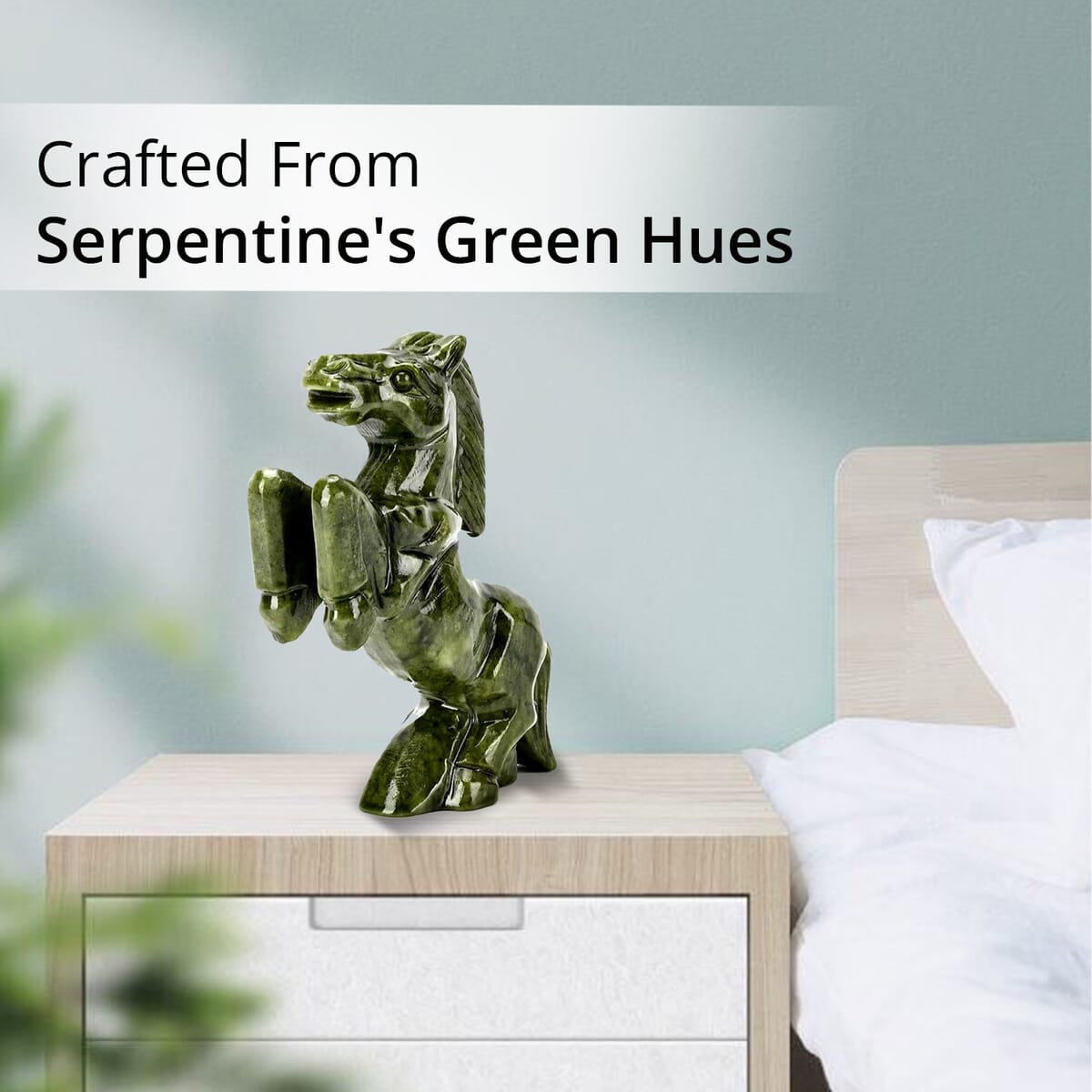 Handcrafted Serpentine Horse Figurine image number 4