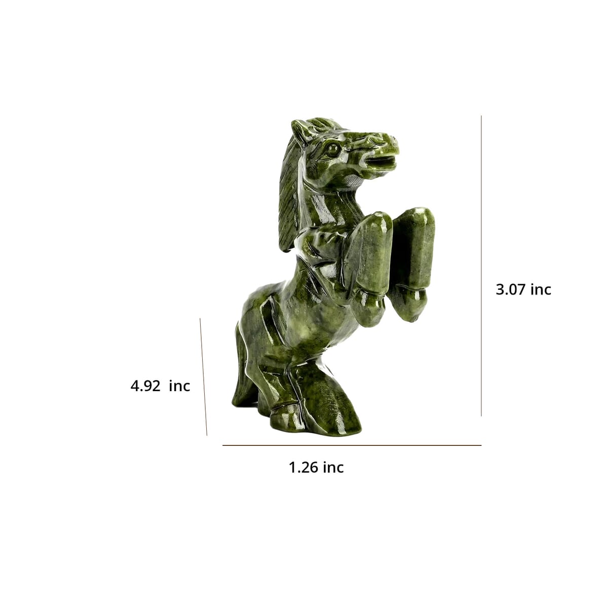 Handcrafted Serpentine Horse Figurine image number 6