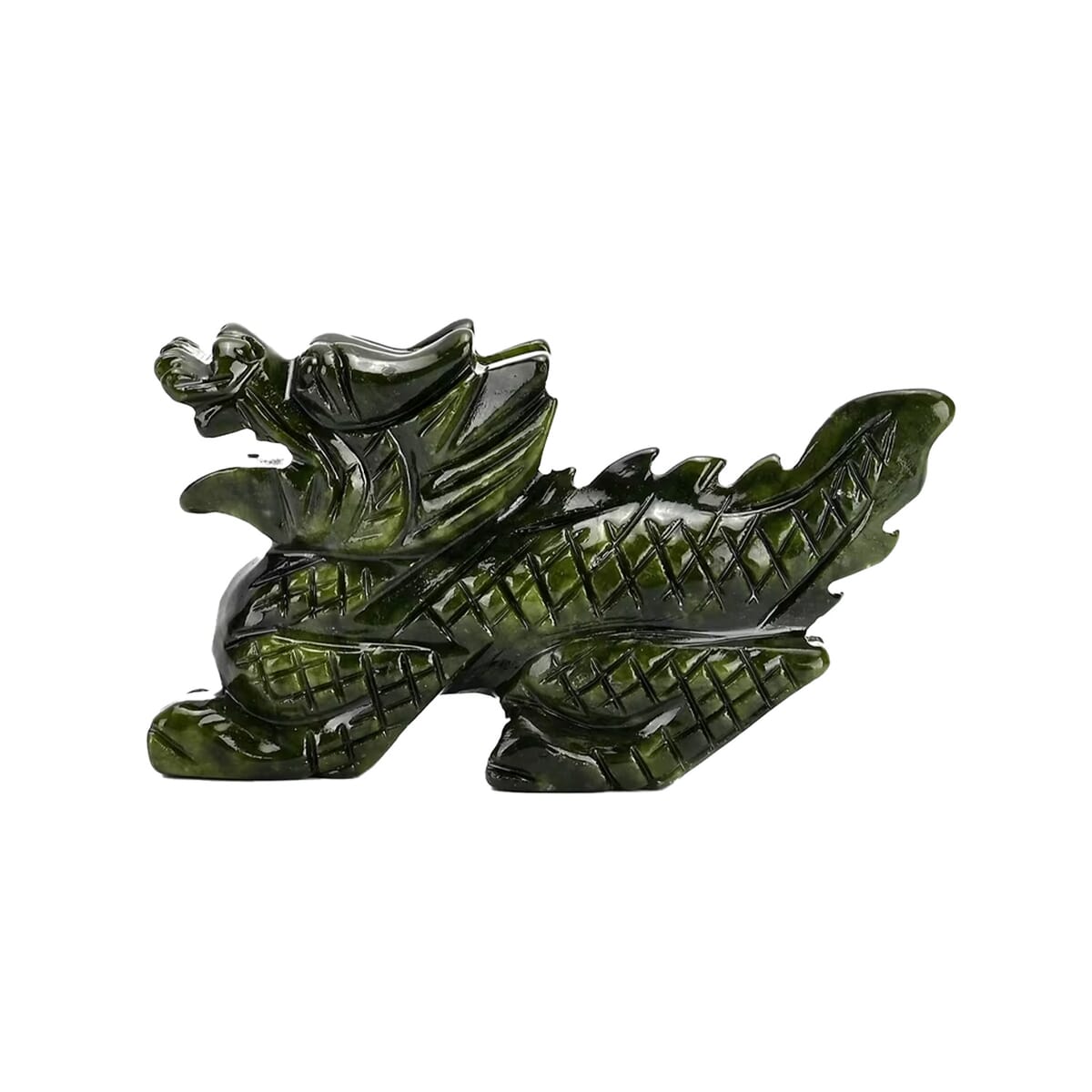Handcrafted Serpentine Dragon Figurine (4.92x1.26x3.15) image number 0