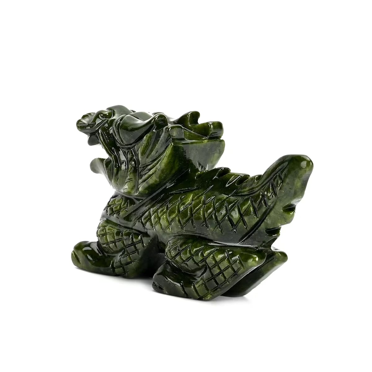 Handcrafted Serpentine Dragon Figurine (4.92x1.26x3.15) image number 8