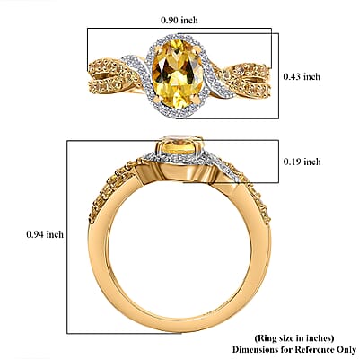 Premium Brazilian Heliodor and Multi Gemstone 1.65 ctw Golden Petal Twist Ring in 18K Vermeil Yellow Gold Over Sterling Silver (Size 10.0)