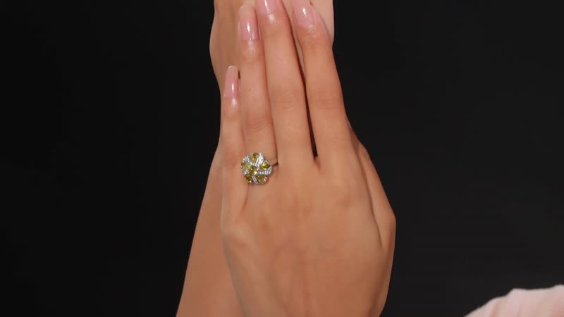 Brazilian Heliodor, White Zircon Ring in Rhodium Over Sterling Silver (Size 10.0) 2.65 ctw