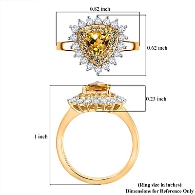 Premium Brazilian Heliodor and Multi Gemstone 1.40 ctw Sunlit Ring in 18K Vermeil Yellow Gold Over Sterling Silver (Size 10.0)