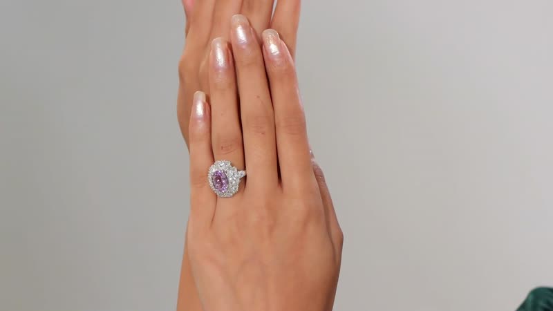 Premium Martha Rocha Kunzite, Moissanite Ring in Rhodium Over Sterling Silver (Size 10.0) 6.80 ctw