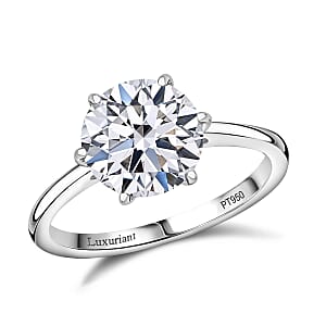 IGI Certified Luxuriant Lab Grown Diamond F VS1 3.00 ctw Solitaire Ring in 950 Platinum (Size 6.5)  4.25 Grams