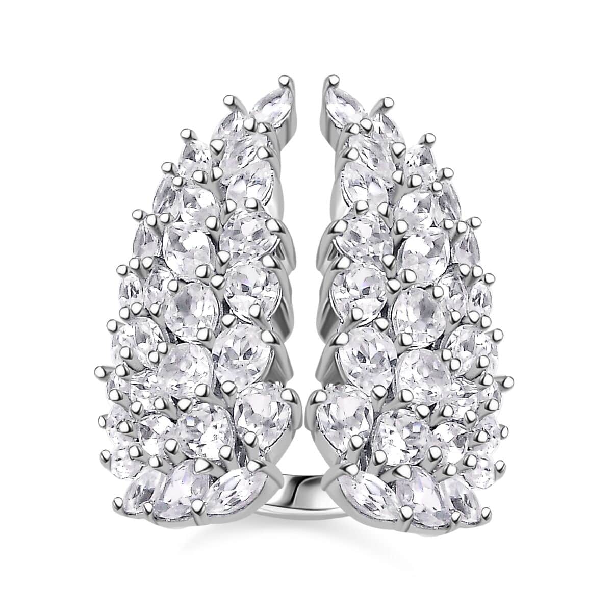 GP Amore Collection White Zircon 8.35 ctw Angel Wings Ring in Rhodium Over Sterling Silver (Size 10.0)  image number 0