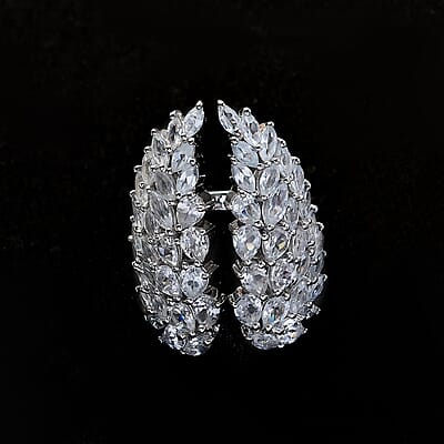 GP Amore Collection White Zircon 8.35 ctw Angel Wings Ring in Rhodium Over Sterling Silver (Size 10.0) 