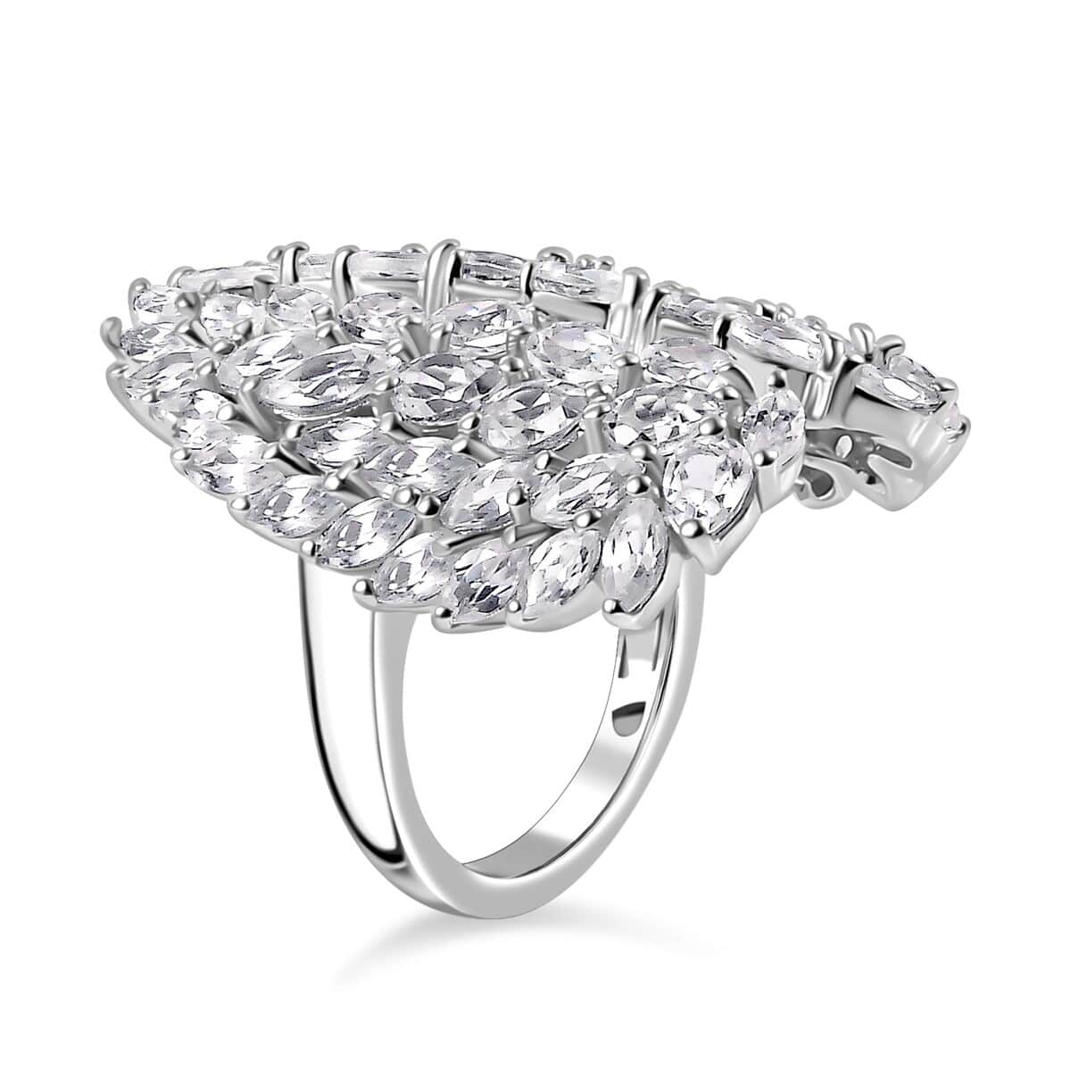 GP Amore Collection White Zircon 8.35 ctw Angel Wings Ring in Rhodium Over Sterling Silver (Size 10.0)  image number 4