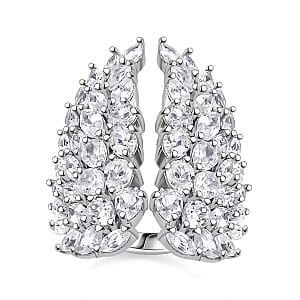 GP Amore Collection White Zircon 8.35 ctw Angel Wings Ring in Rhodium Over Sterling Silver (Size 7.0) 