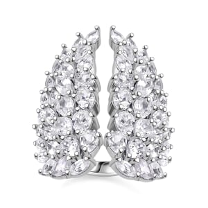 GP Amore Collection White Zircon 8.35 ctw Angel Wings Ring in Rhodium Over Sterling Silver (Size 8.0) 