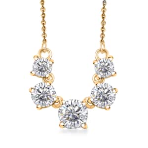 Moissanite 2.15 ctw Necklace in 18K Vermeil Yellow Gold Over Sterling Silver 18 Inches