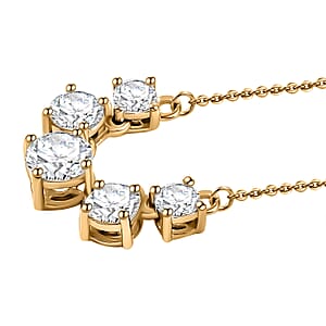 D'Joy Moissanite 2.15 ctw Necklace in 18K Vermeil Yellow Gold Over Sterling Silver 18 Inches
