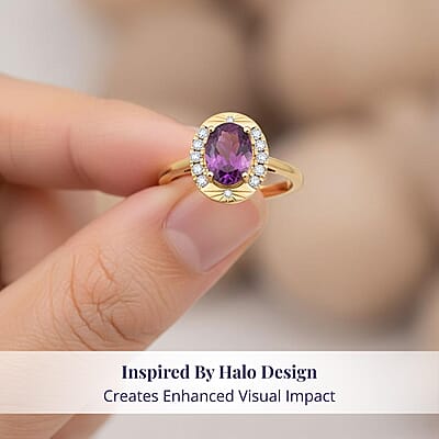 Luxoro AAA Radiant Ember Garnet and G-H I2 Diamond 1.60 ctw Ring in 10K Yellow Gold (Size 5.0)