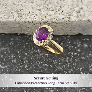 Luxoro AAA Radiant Ember Garnet and G-H I2 Diamond 1.60 ctw Ring in 10K Yellow Gold (Size 7.5)