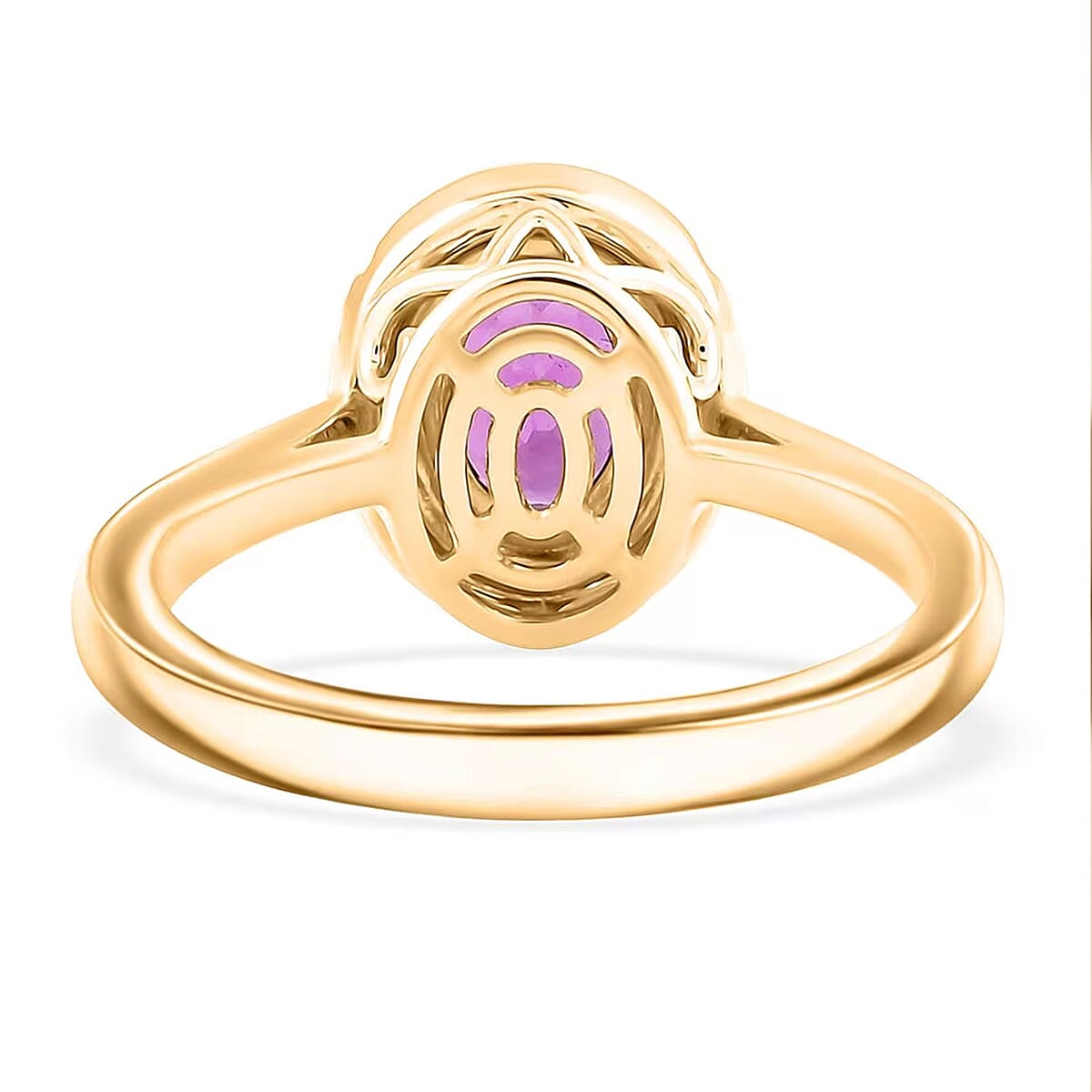 Luxoro AAA Radiant Ember Garnet and G-H I2 Diamond 1.60 ctw Ring in 10K Yellow Gold (Size 7.5) image number 6