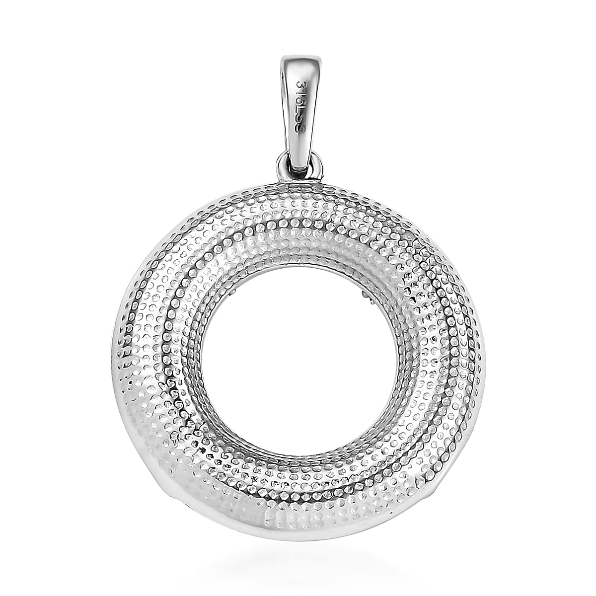 Carnelian 7.00 ctw Circle Pendant without Chain in Stainless Steel  image number 4