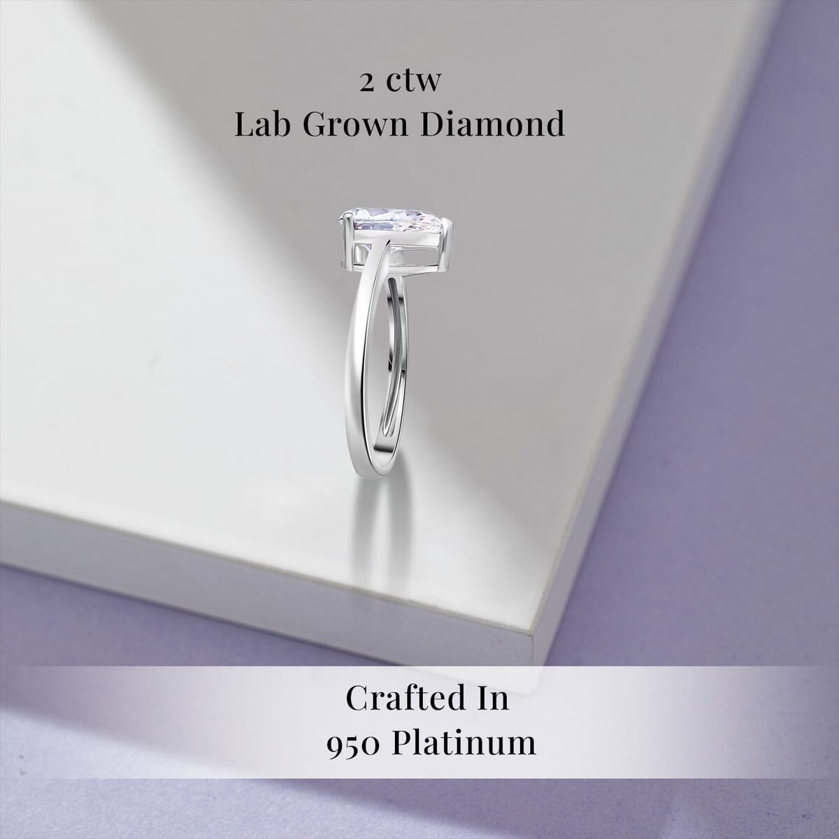 SGL Certified Luxuriant Lab Grown Diamond G VS 2.00 ctw Ring in 950 Platinum (Size 6.0) 4 Grams image number 2