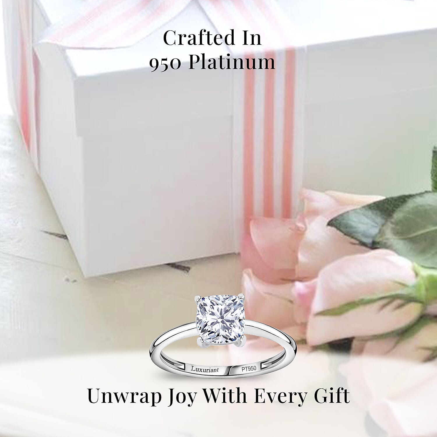 Auction of the Month SGL Certified 950 Platinum Luxuriant Lab Grown Diamond (G-H, VS) Ring (Size 10.5) (4 g) 2.00 ctw