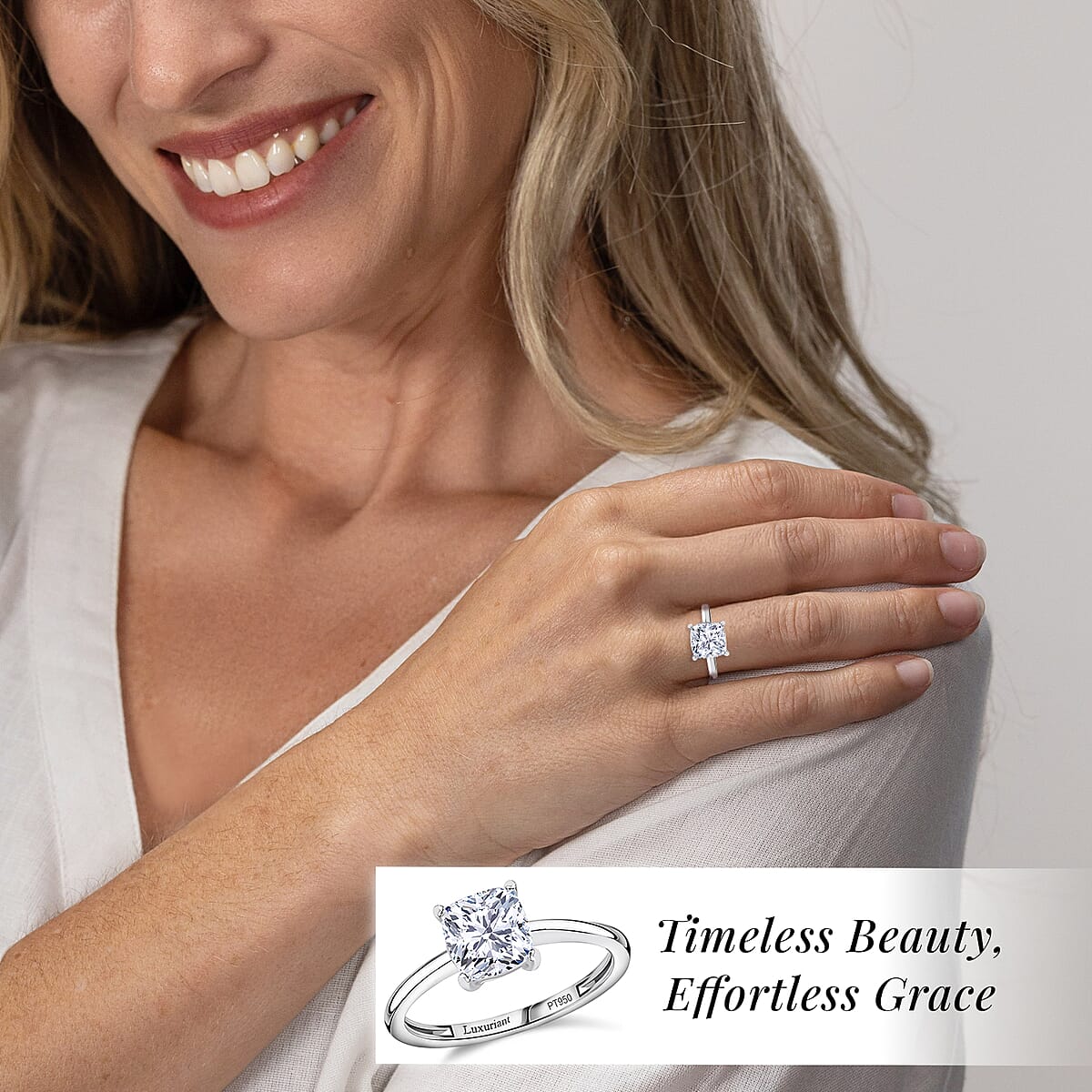 Auction of the Month SGL Certified 950 Platinum Luxuriant Lab Grown Diamond (G-H, VS) Ring (Size 12.0) (4 g) 2.00 ctw image number 1