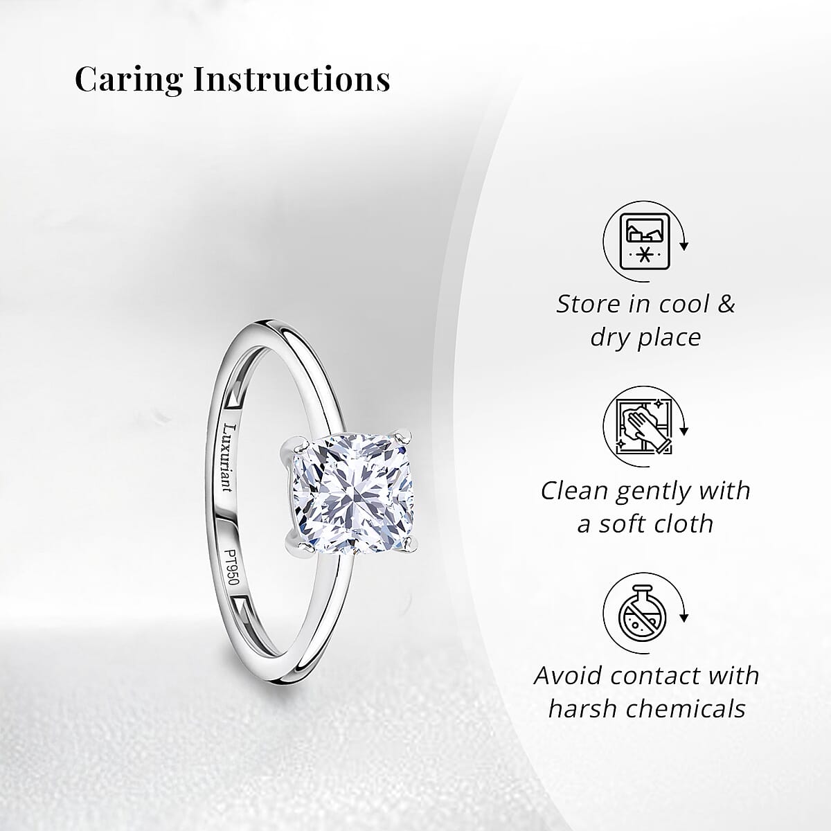Auction of the Month SGL Certified 950 Platinum Luxuriant Lab Grown Diamond (G-H, VS) Ring (Size 12.0) (4 g) 2.00 ctw image number 6
