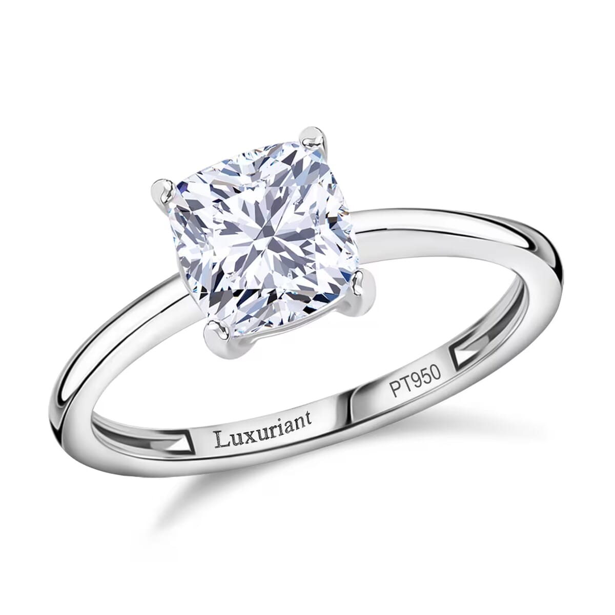 Auction of the Month SGL Certified 950 Platinum Luxuriant Lab Grown Diamond (G-H, VS) Ring (Size 7.5) (4 g) 2.00 ctw image number 0