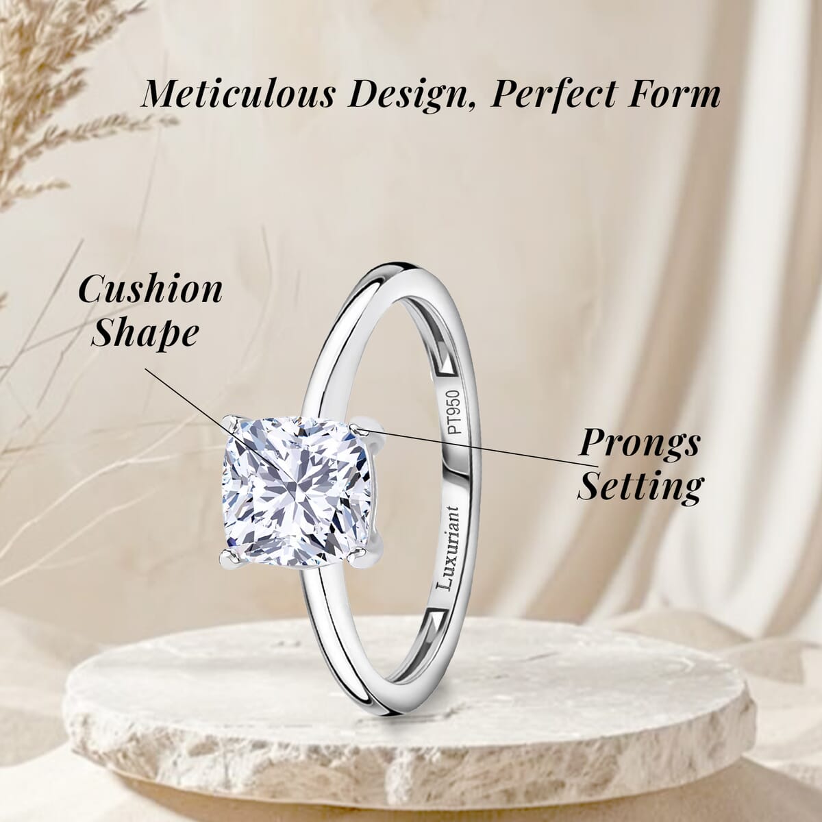 Auction of the Month SGL Certified 950 Platinum Luxuriant Lab Grown Diamond (G-H, VS) Ring (Size 7.5) (4 g) 2.00 ctw image number 5
