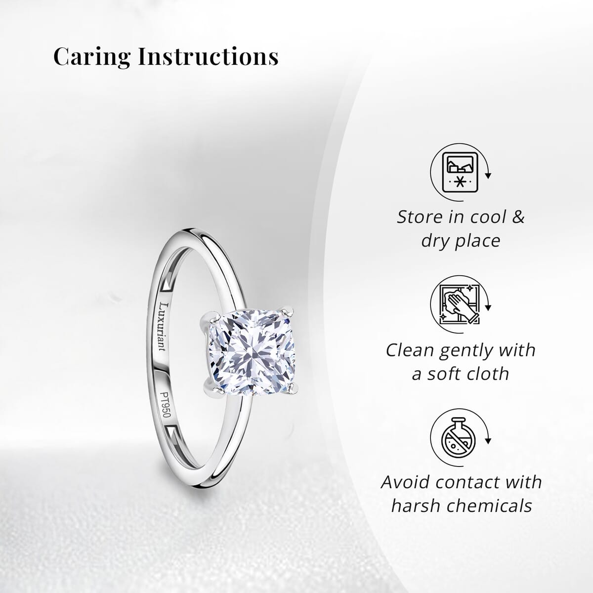 Auction of the Month SGL Certified 950 Platinum Luxuriant Lab Grown Diamond (G-H, VS) Ring (Size 7.5) (4 g) 2.00 ctw image number 6