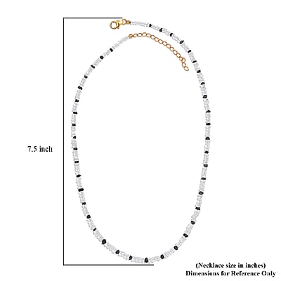 Rainbow Moonstone and Black Diamond 38.00 ctw Necklace 18 Inches in Vermeil Yellow Gold Over Sterling Silver 
