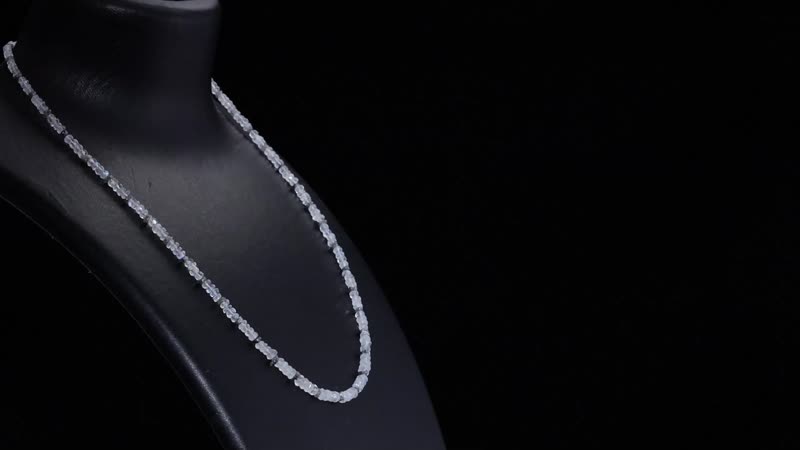 Rainbow Moonstone and Brown Diamond 38.00 ctw Necklace 18 Inches in Vermeil Yellow Gold Over Sterling Silver
