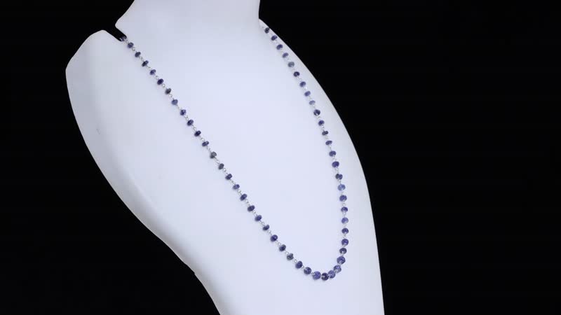 Blue Sapphire 28.00 ctw Necklace 20 Inches in Platinum Over Sterling Silver