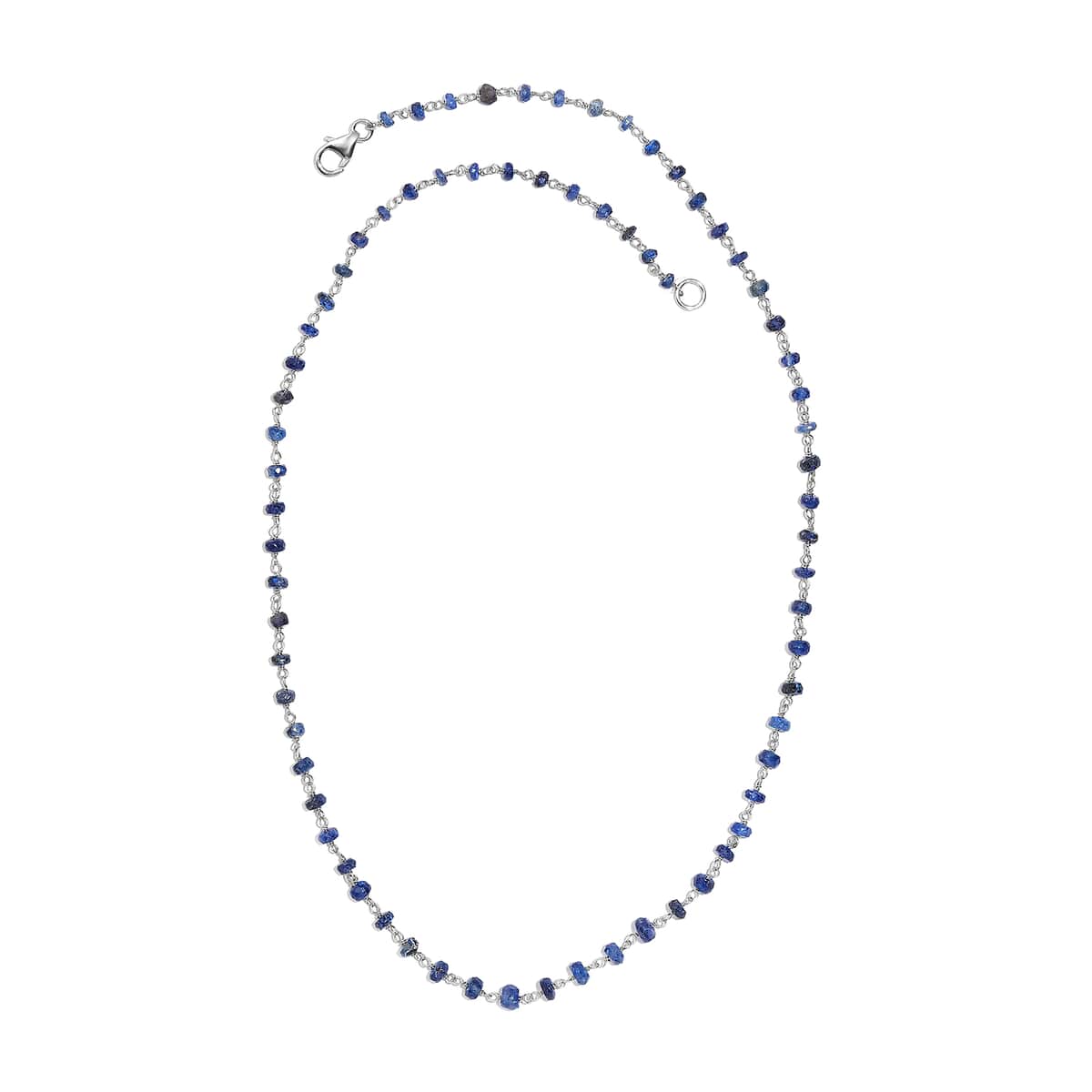 Blue Sapphire 28.00 ctw Necklace 20 Inches in Platinum Over Sterling Silver  image number 3