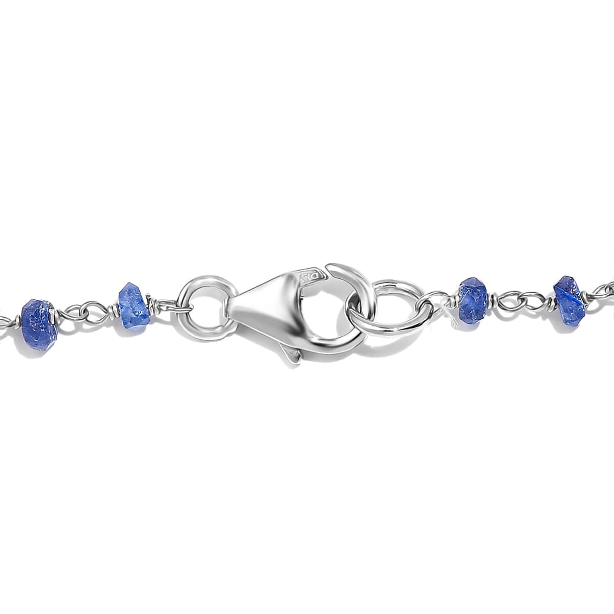 Blue Sapphire 28.00 ctw Necklace 20 Inches in Platinum Over Sterling Silver  image number 4