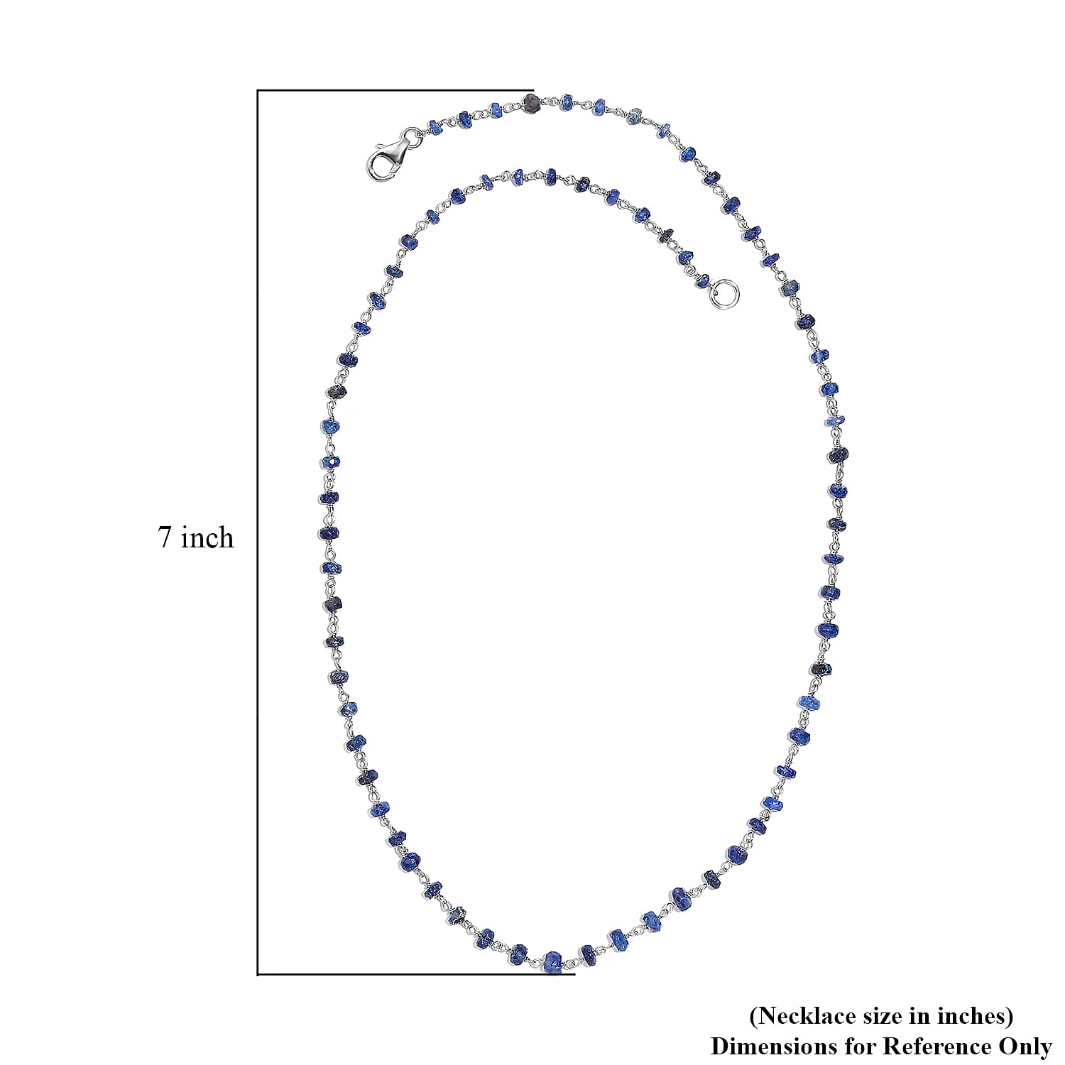 Blue Sapphire 28.00 ctw Necklace 20 Inches in Platinum Over Sterling Silver 