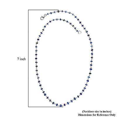 Blue Sapphire 28.00 ctw Necklace 20 Inches in Platinum Over Sterling Silver 