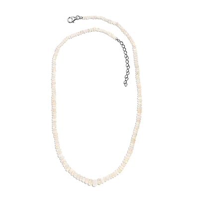 Ethiopian Welo Opal Beaded 28.00 ctw Necklace 18 Inches in Platinum Over Sterling Silver 