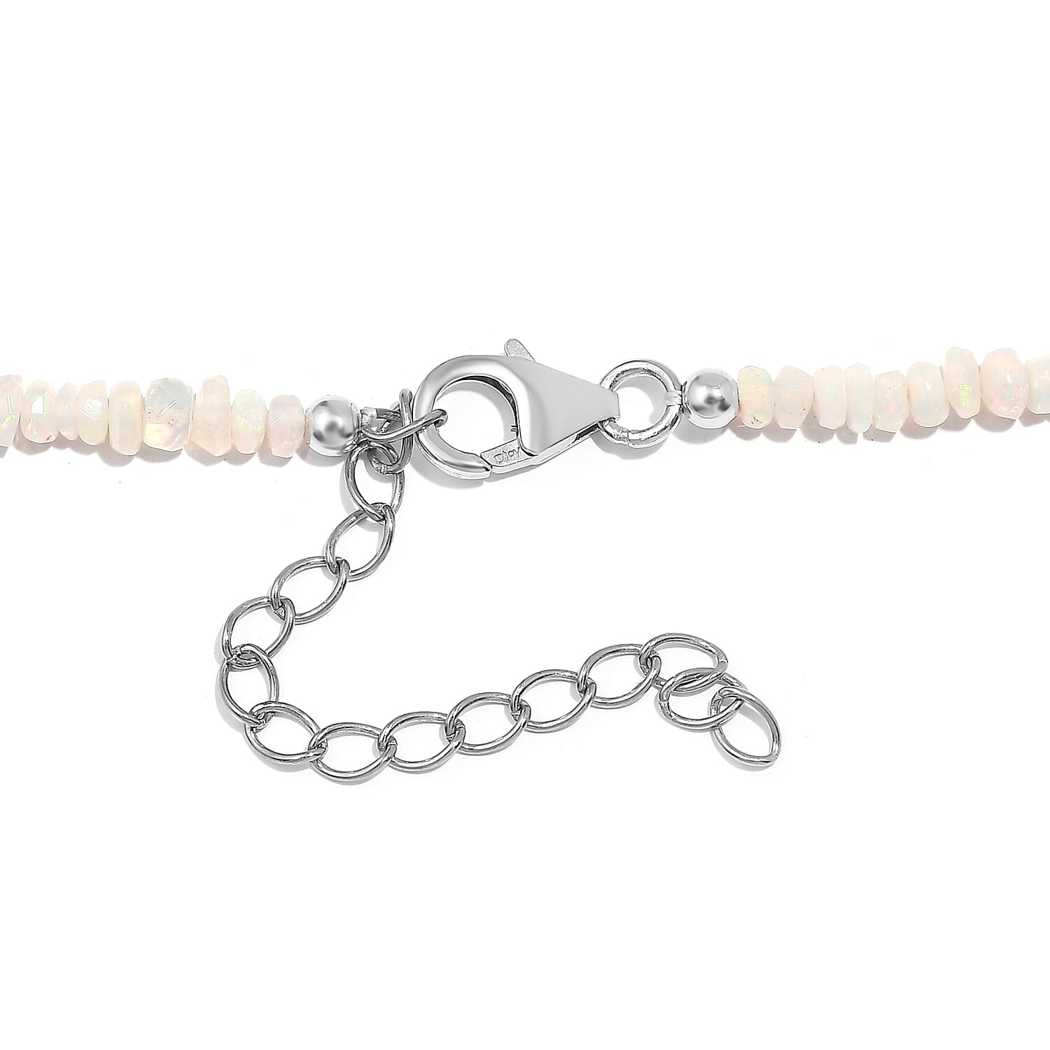 Ethiopian Welo Opal Beaded 28.00 ctw Necklace 18 Inches in Platinum Over Sterling Silver 