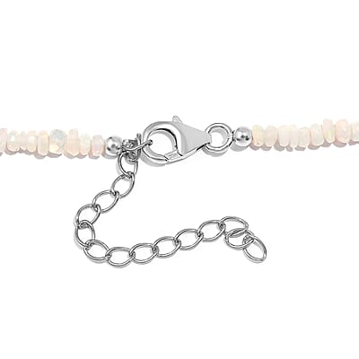 Ethiopian Welo Opal Beaded 28.00 ctw Necklace 18 Inches in Platinum Over Sterling Silver 