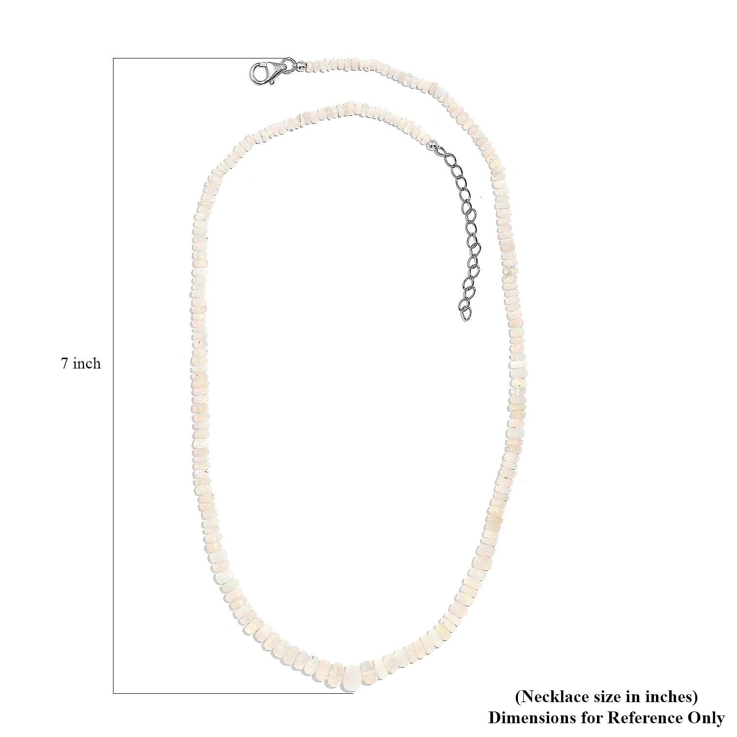Ethiopian Welo Opal Beaded 28.00 ctw Necklace 18 Inches in Platinum Over Sterling Silver 