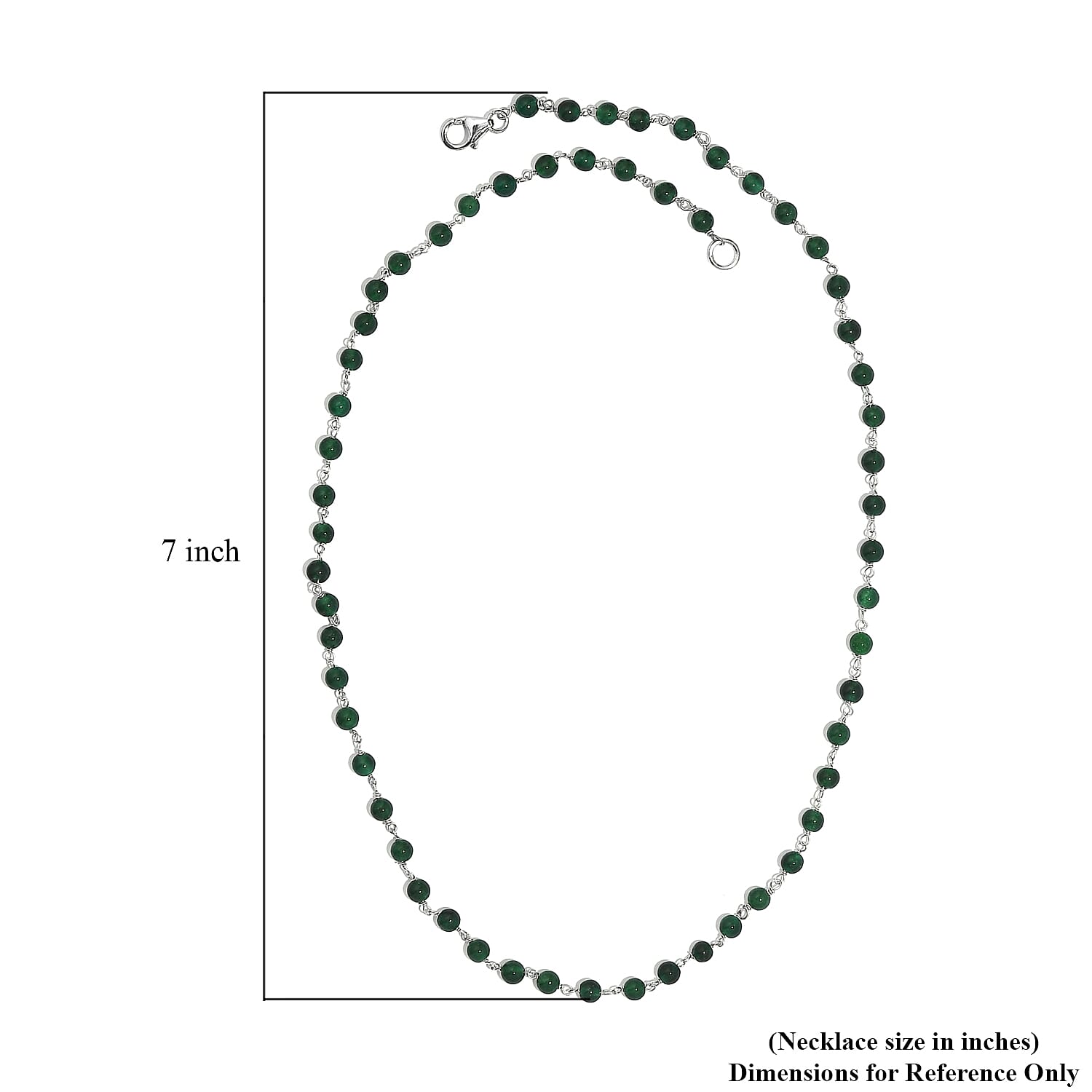 Green Agate Beaded 28.00 ctw Necklace 20 Inches in Platinum Over Sterling Silver