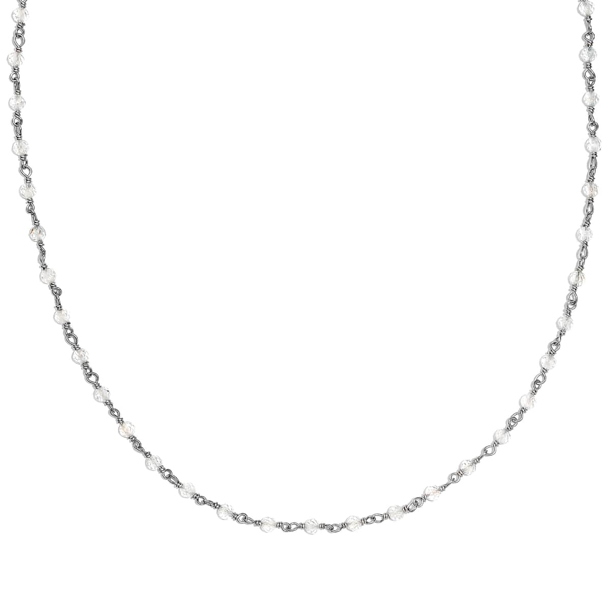 Aquamarine Beaded 15.00 ctw Necklace 20 Inches in Platinum Over Sterling Silver  image number 0