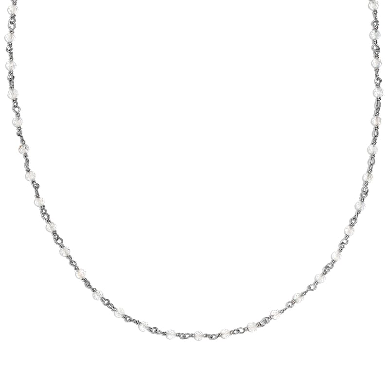 Aquamarine Beaded 15.00 ctw Necklace 20 Inches in Platinum Over Sterling Silver