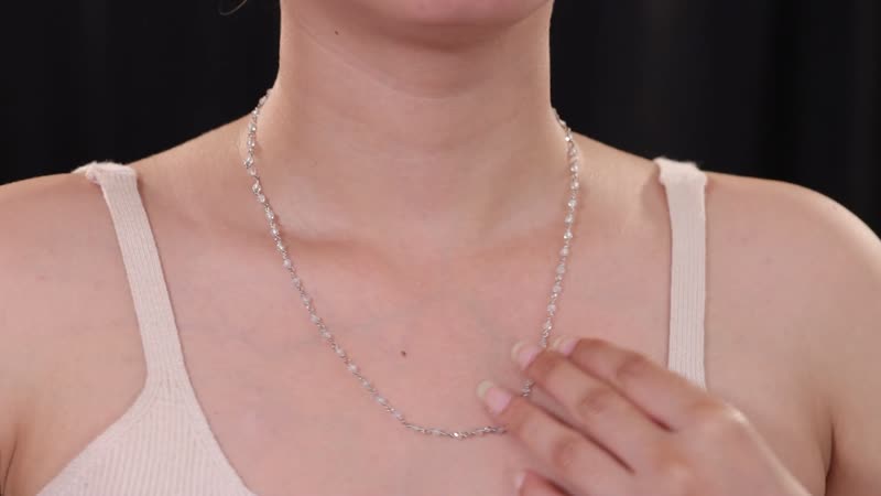 Aquamarine Beaded 15.00 ctw Necklace 20 Inches in Platinum Over Sterling Silver