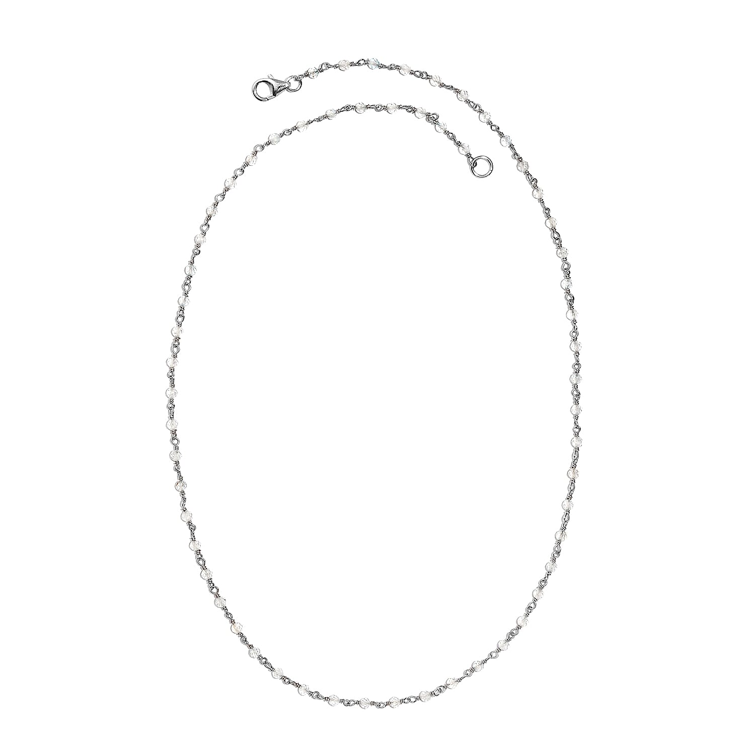 Aquamarine Beaded 15.00 ctw Necklace 20 Inches in Platinum Over Sterling Silver