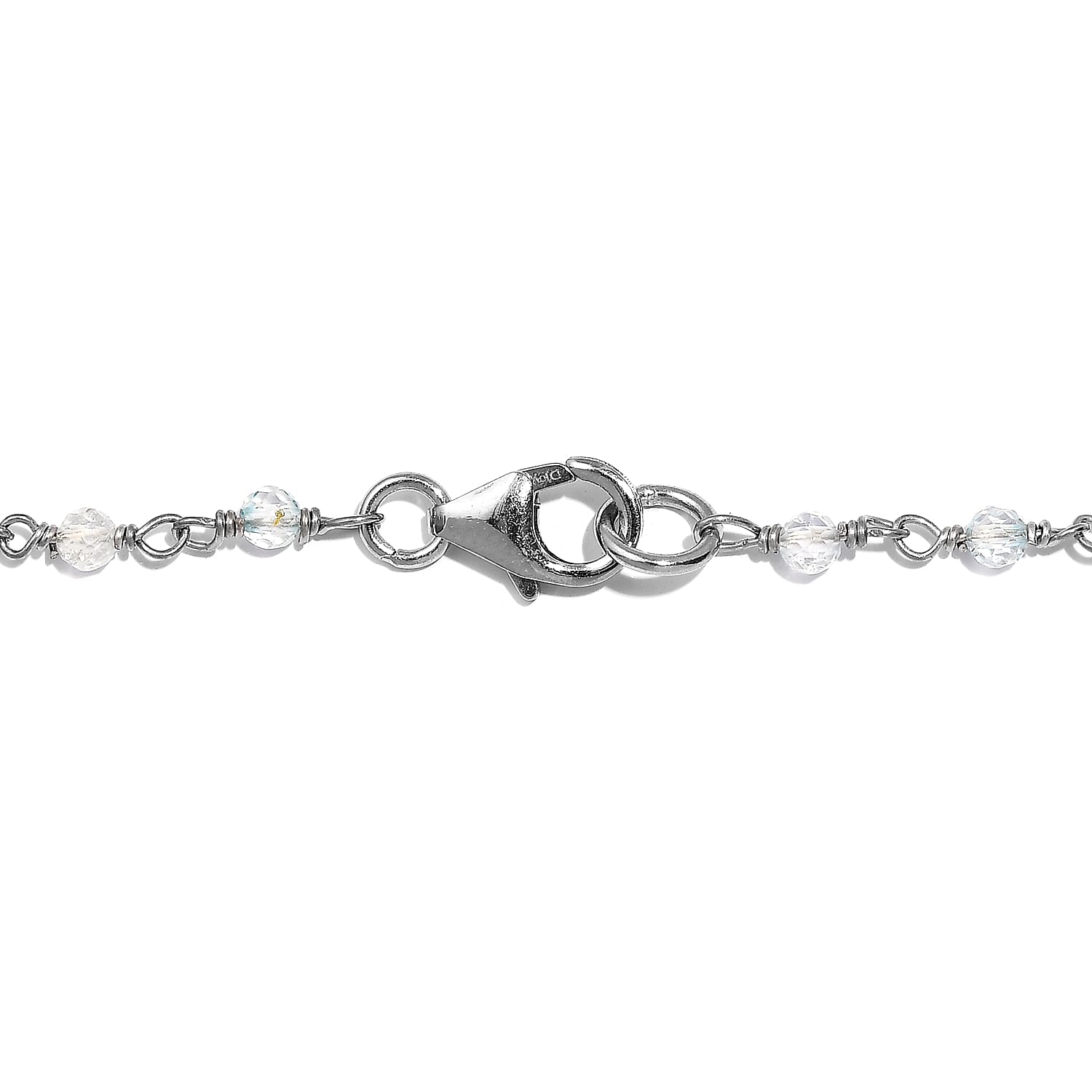 Aquamarine Beaded 15.00 ctw Necklace 20 Inches in Platinum Over Sterling Silver